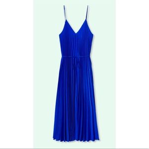 XS Mango blue midi flowy dress with tags on.